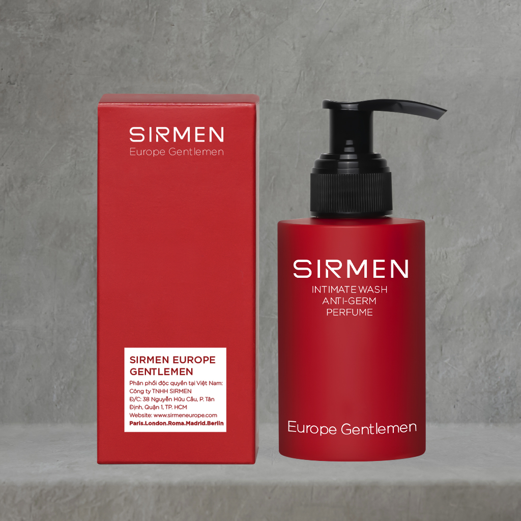 Combo Dung dịch vệ sinh &amp; Sữa rửa mặt 100g hương nước hoa châu Âu SIRMEN Europe Gentlemen cao cấp chiết xuất tự nhiên