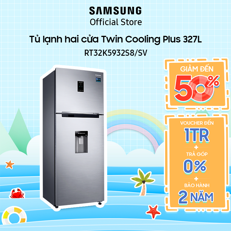Tủ lạnh hai cửa Samsung Twin Cooling Plus 319L RT32K5932S8 - Miễn phí công lắp đặt