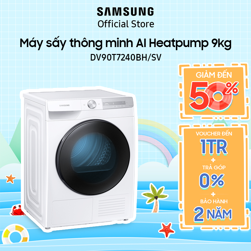 Máy sấy thông minh Samsung AI Heatpump 9kg (DV90T7240BH) - Miễn phí công lắp đặt