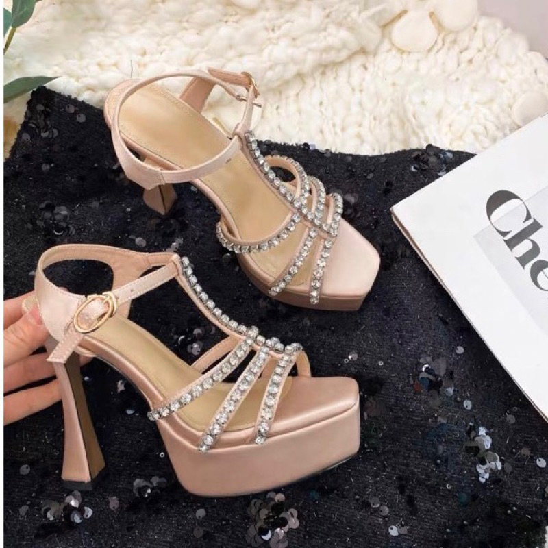 ORDER 🌱 Giày dây đá mảnh đế đúp gót  12cm 34-39 * ảnh thật