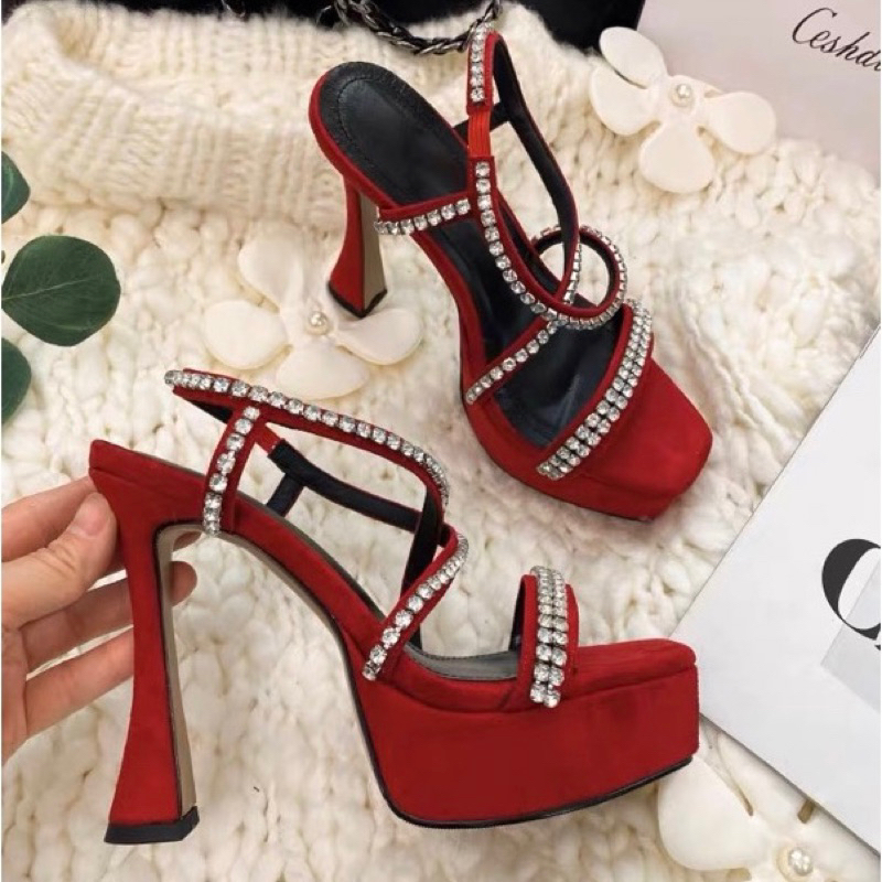 ORDER 🌱 Giày dây đá mảnh đế đúp gót  12cm 34-39 * ảnh thật