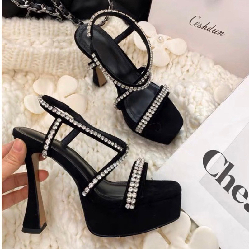 ORDER 🌱 Giày dây đá mảnh đế đúp gót  12cm 34-39 * ảnh thật