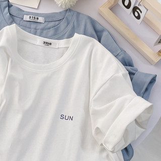 Áo thun 3158 chất cotton khô thoáng mát, form basic Hàn tay lỡ SUN siêu xinh freesize < 60kg