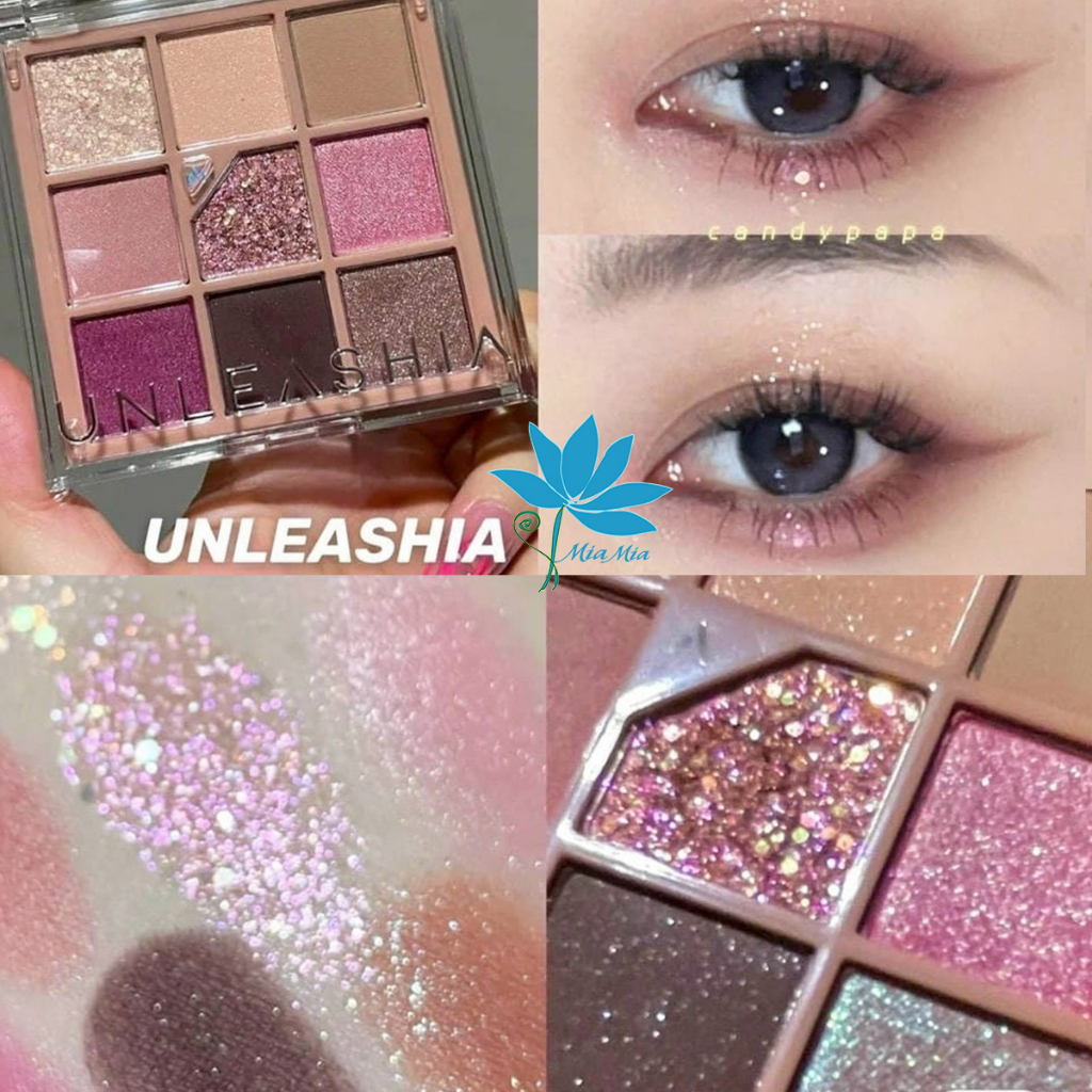 Bảng Phấn Mắt 9 Ô Unleashia Glitterpedia Eye Palette 01 02 03 04 05 06 07 All of Glitter Brown Coralpink Lavender Fog | BigBuy360 - bigbuy360.vn