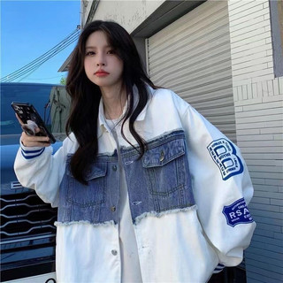 Áo khoác 2 lớp phối túi jeans bao ngầu, unisex nam - nữ