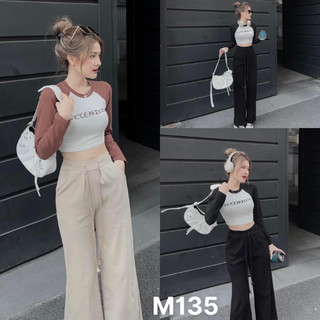Set áo thun gân phối quần dài vải for M135