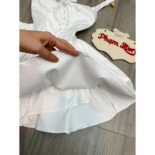 Đầm xoè đan dây jeans