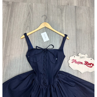 Đầm xoè đan dây jeans
