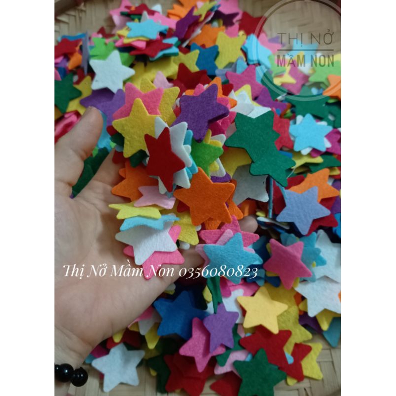 50 Ngôi sao nỉ 3,5cm trang trí mầm non