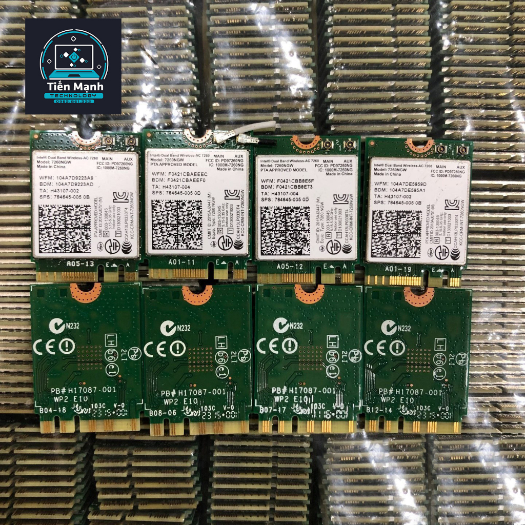 CARD WIFI INTEL AC 7260 CHUẨN M2 NGFF KEY EA5ghz
