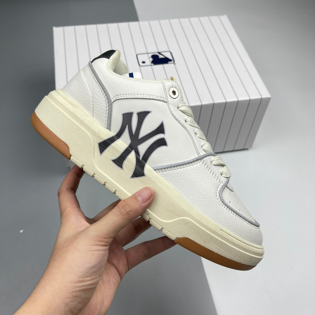 ( Hàng S.Cấp) + Giày MLB Chunky Liner New York Yankees Gum Đế Nâu, giày MLB Nam Nữ chất liệu da in 3D Full Box Billl