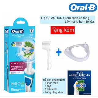 Bàn chải đánh răng điện OralB Vitality chuyên lấy mảng bám( BHanh 3th) + nắp bảo vệ đầu bàn chải