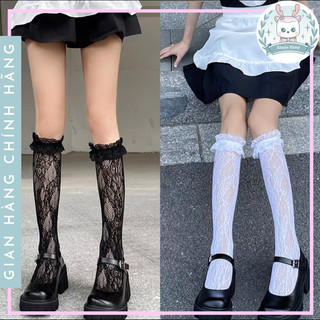 Tất/vớ ren hoa bèo nhún phong cách lolita Nhật Bản