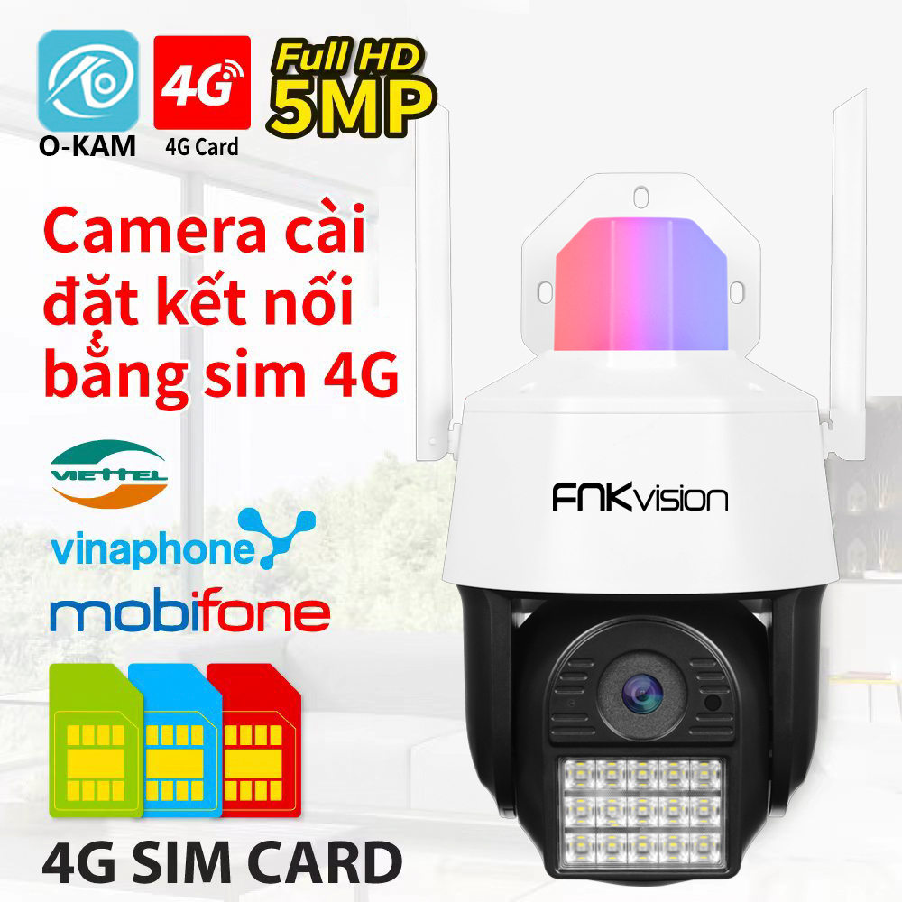Camera 4G ngoài trời chống nước Yoosee toàn cảnh 360 độ Fnkvision, không dây siêu rõ nét, bảo vệ gia đình qua điện thoại