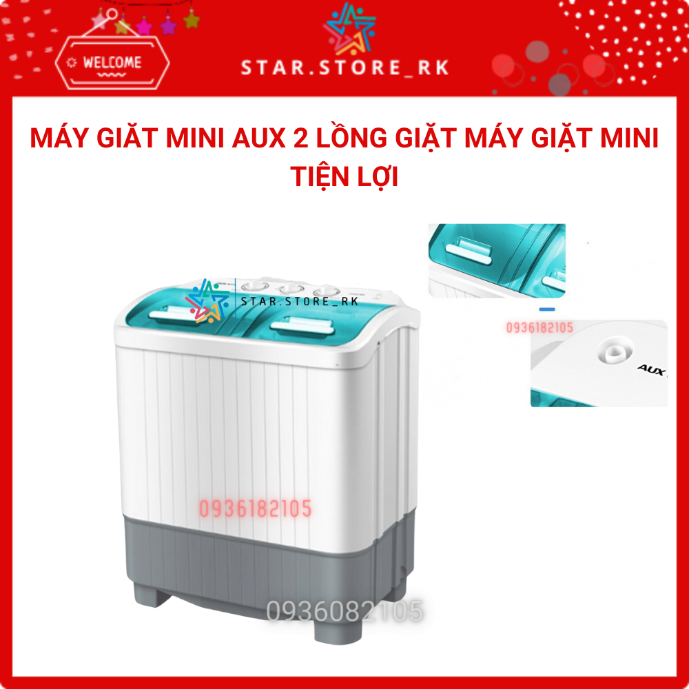 Máy giặt mini 2 lồng AUX giặt 8kg quần áo - Máy giặt mini 2 lồng phù hợp với không gian nhỏ star.store