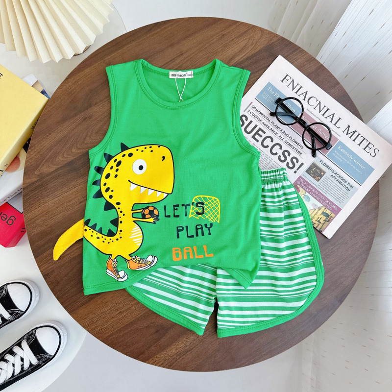 Bộ thun ba lỗ minky cao cấp co giãn mềm mịn cho bé 5-32 kg