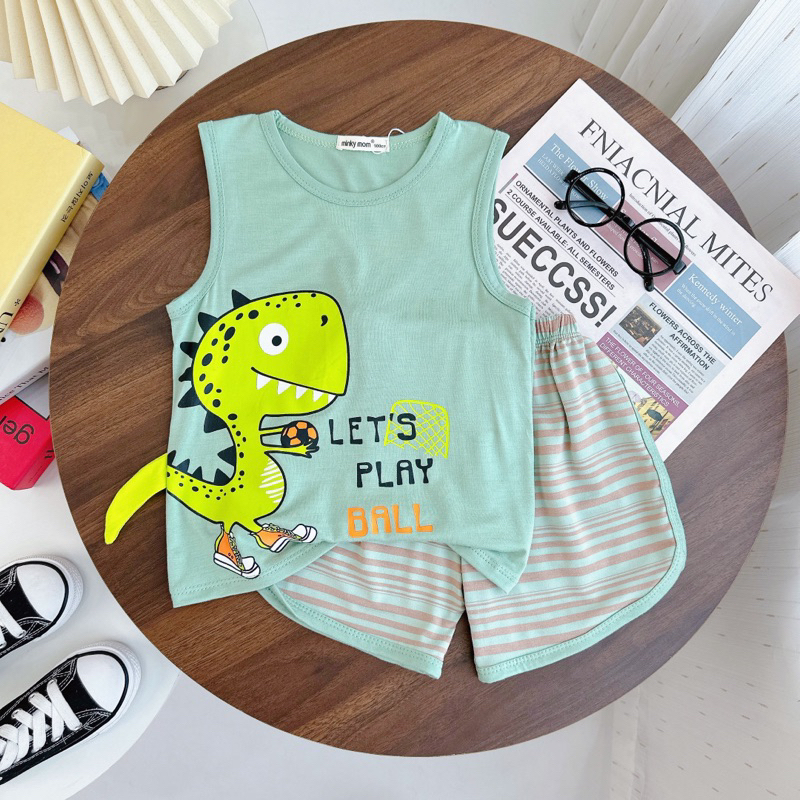 Bộ thun ba lỗ minky cao cấp co giãn mềm mịn cho bé 5-32 kg