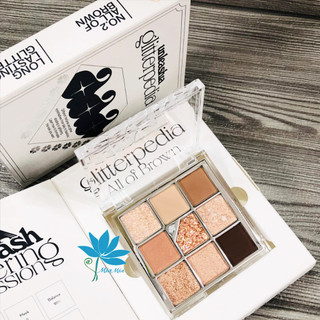 Bảng phấn mắt 9 ô unleashia glitterpedia eye palette màu 02 all of brown chính hãng
