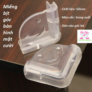 Miếng bịt góc cạnh bàn bằng silicon hình mặt cười an toàn cho bé