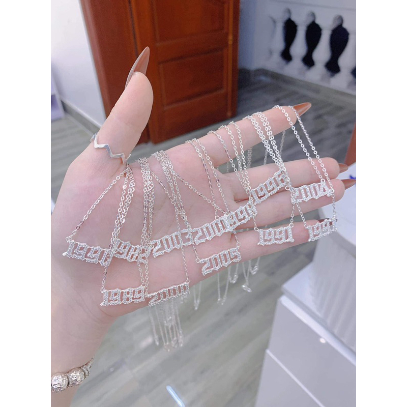 Dây chuyền năm đính đá , Vòng cổ Bạc Ta - Bạc Npj