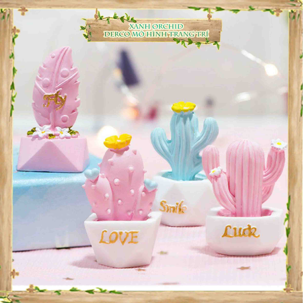 Mô Hình Tiểu Cảnh " Cây Xương Rồng Resin Mini" Trang Trí Sen Đá, Sân Vườn/ Chậu Cây, DYI, Terrarium