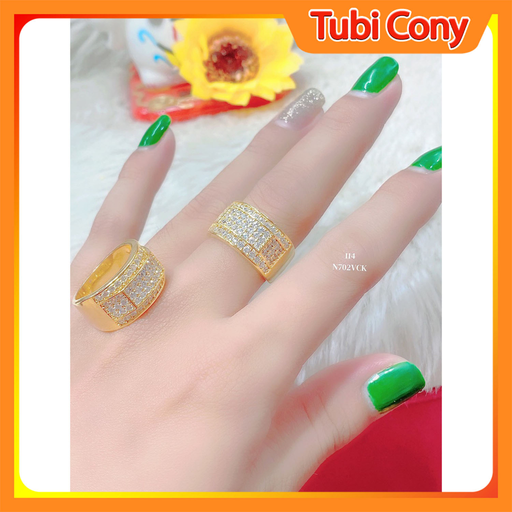 Nhẫn nam xi kim or xi vàng đính xoàn N702