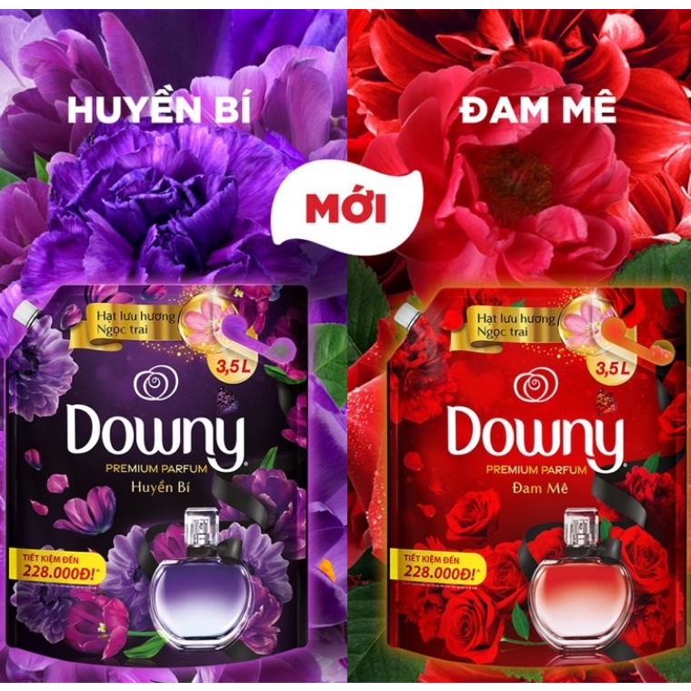 Nước Xả Vải Downy Huyền bí , Đam mê 3,5L Dạng Túi