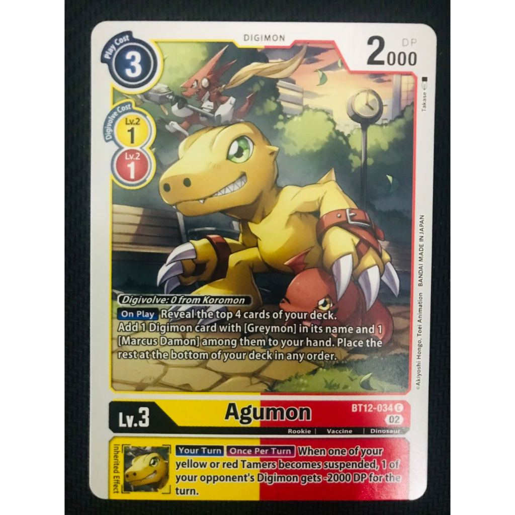 Thẻ bài Digimon BT12-034 - Agumon - Digimon - Common