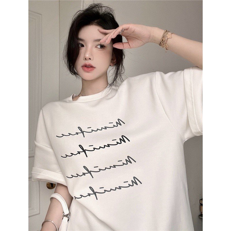 Áo Thun Nữ Tay Lỡ Unisex Form Rộng Giấu Quần Vải Cotton Cao Cấp Phong Cách Hàn Quốc | BigBuy360 - bigbuy360.vn