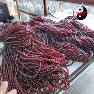 Vòng tay đá garnet đậm trong đẹp ~5 li