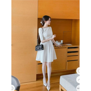Đầm xòe cổ thuyền phong cách Hàn