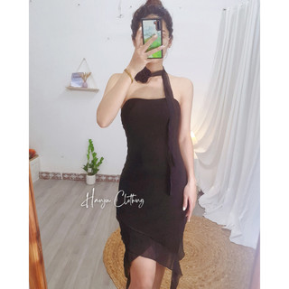[Ảnh thật+Clip] Váy Áo Quây Rose Shirt Dáng Dài Tua Rua Chất Thun Zip Co Dãn Phong Cách Ulzzang - Hanju