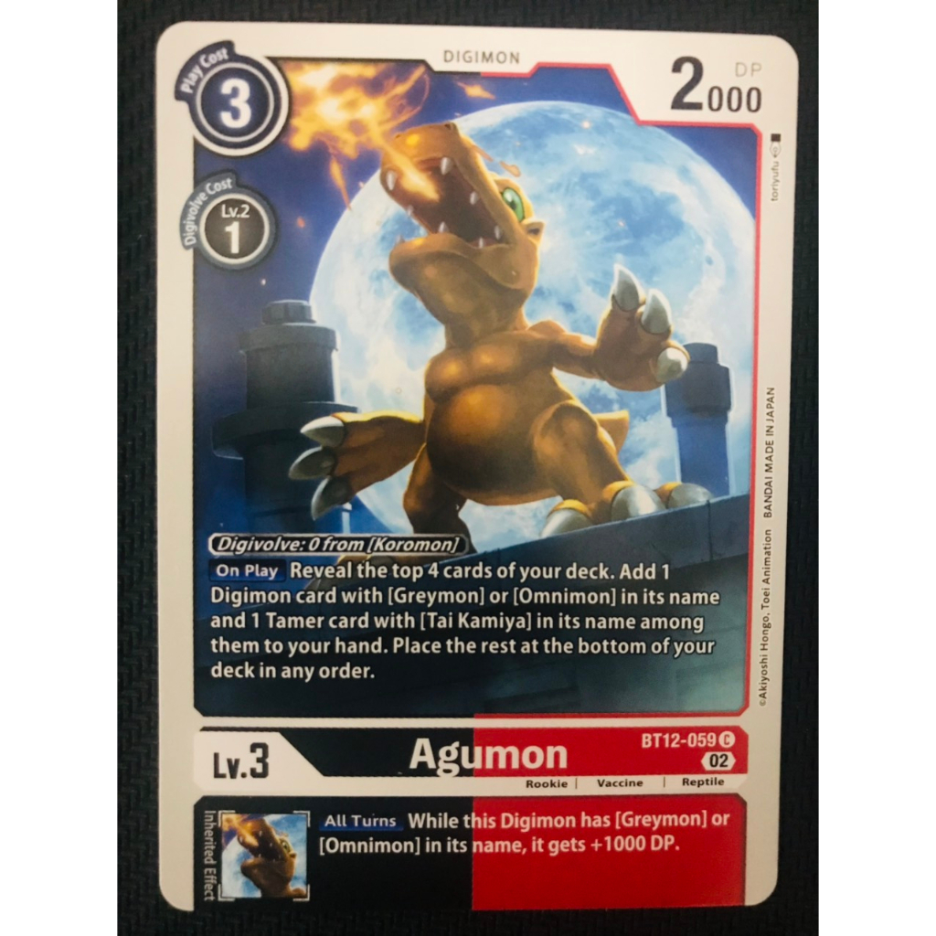 Thẻ bài Digimon BT12-059 - Agumon - Digimon - Common