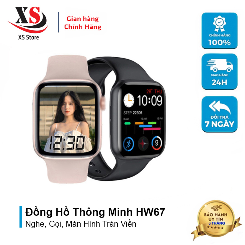 Đồng Hồ Thông Minh XS Store HW 67 Plus - Màn Hình Tràn Viền, Nghe Gọi, Đổi Hình Nền