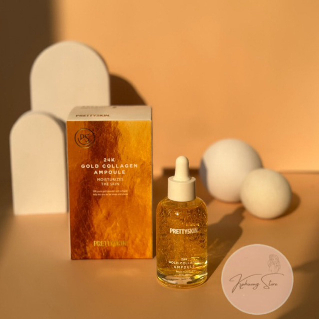 Tinh Chất 24K Gold Collagen Ampoule, Tinh Chất Pretty Skin 24K Gold Collagen Ampoule 50ml Hàn Quốc