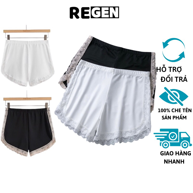 Quần mặc váy,quần mặc nhà viền ren thoáng mát,quần bảo hộ mặc váy,quần ngắn nữ