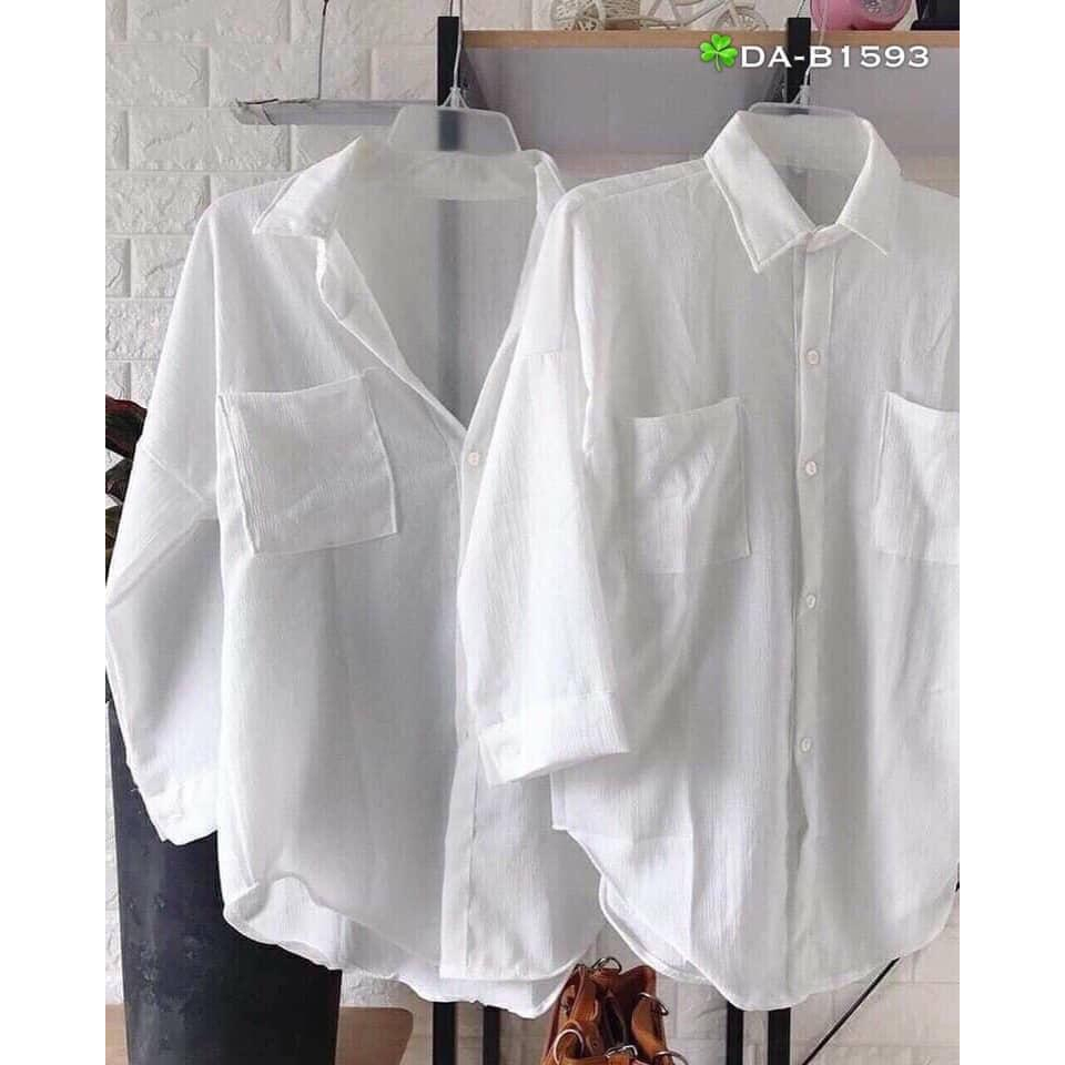 Áo sơ mi vải cotton lụa mịn kiểu dáng rộng unisex - ALSODO