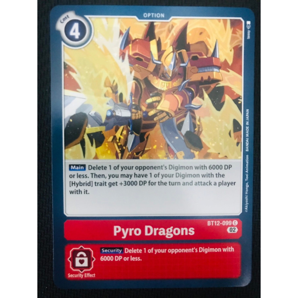 Thẻ bài Digimon BT12-099 - Pyro Dragons - Option - Common