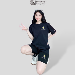 Áo thun nữ tay lỡ form rộng hàng cao cấp hiệu champion - bụi store