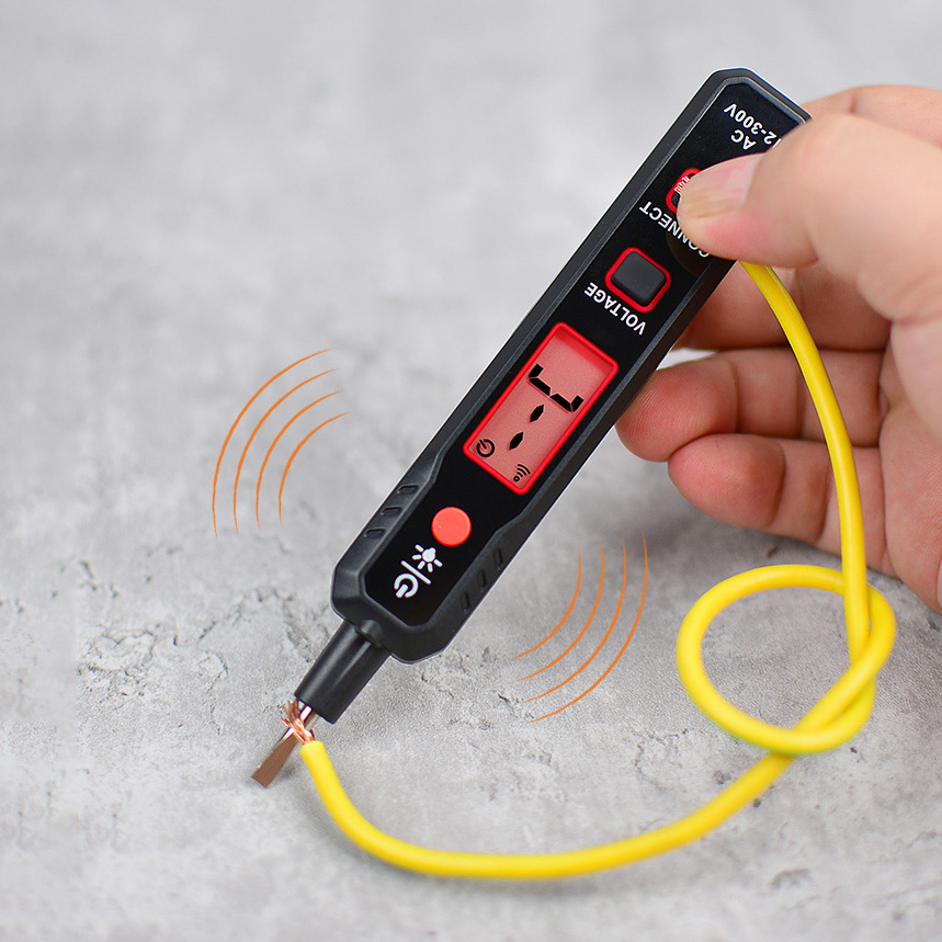 Bút thử điện cao cấp mà hình LCD rõ nét, Bút thử điện đo thông mạch, kiểm tra dây lửa dây mass có còi báo