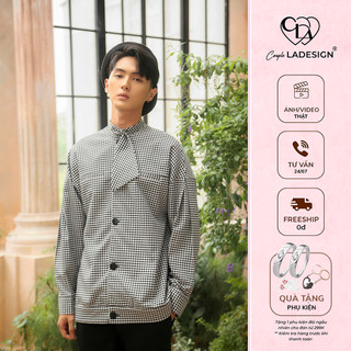 Áo khoác jacket nam coupleladesign áo khoác dạ caro trắng đen bevis jacket sang trọng đi làm đi chơi đi tiệc