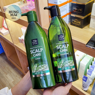 Cặp dầu gội và dầu xả Mise En Scene Hàn Quốc xanh lá cho tóc gàu, tóc bết 680ml+680ml