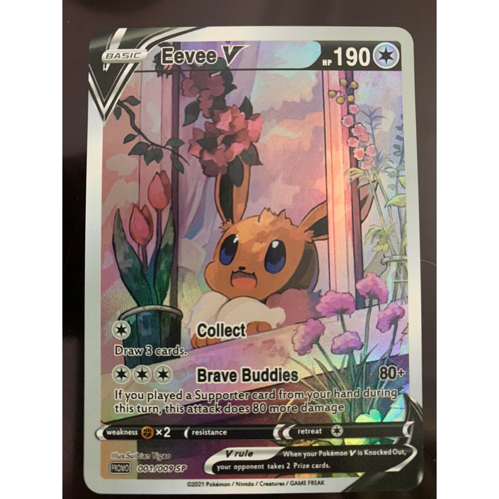 Thẻ bài Pokemon Eevee V -001/009Sp promo Alternate Art Ultra Rare