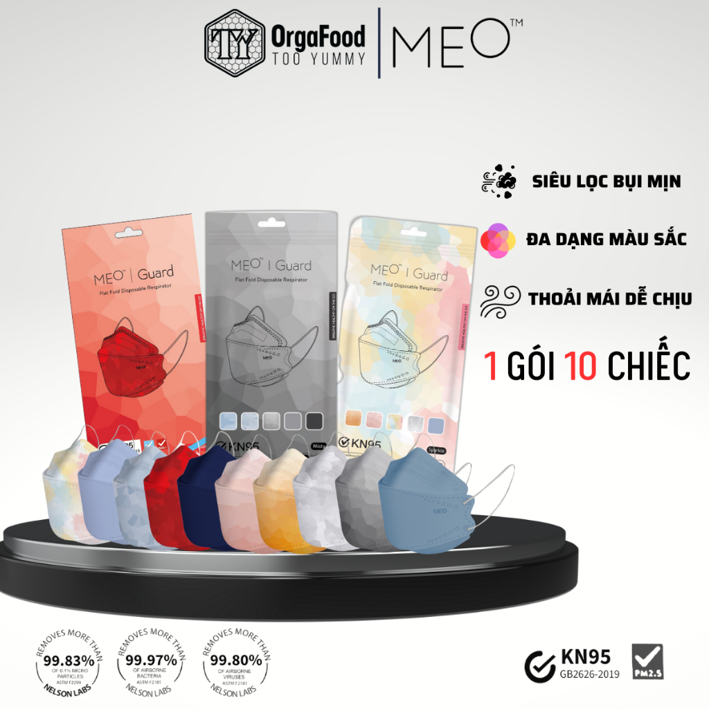 Khẩu trang kháng khuẩn, chống bụi mịn. Xuất khẩu NewZealand gói 10 chiếc nhiều màu sắc - Mask Fashion