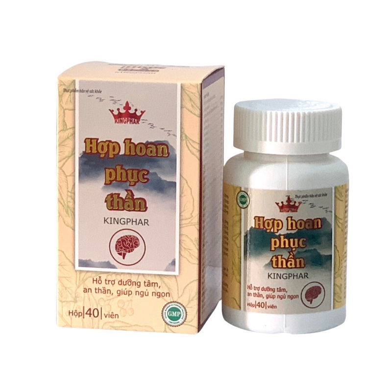 Hợp hoan phục thần Kingphar ( lọ 40 viên) - Dưỡng tâm, an thần, giúp ngủ ngon