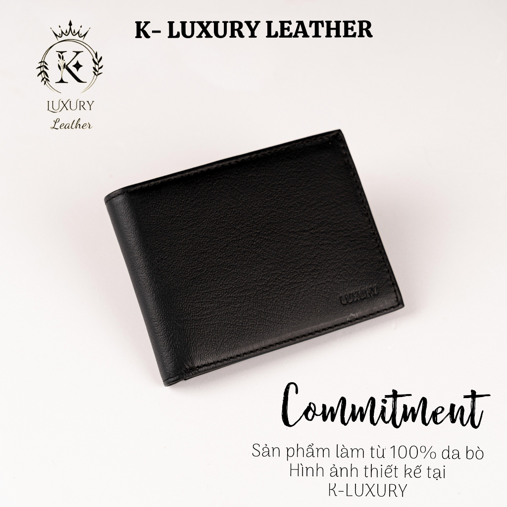 K LUXURY LEATHER- Ví Nam Da Thật Swift Cao Cấp Nhỏ Gọn Dáng Đứng, Miễn Phí In 03 Ảnh Tặng Hộp Túi Giấy Mã KT002