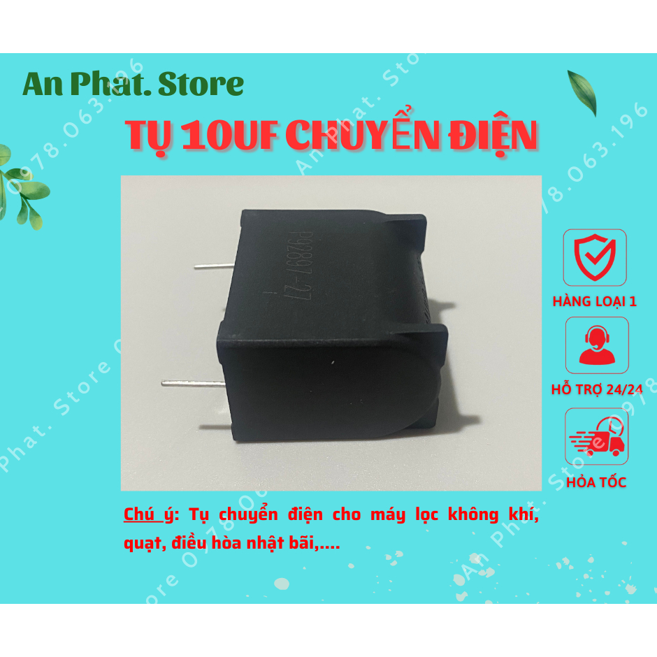 Tụ điện  MKP-X2 10uF 275VAC 400VDC pitch 31mm Đen size 36x23x33mm