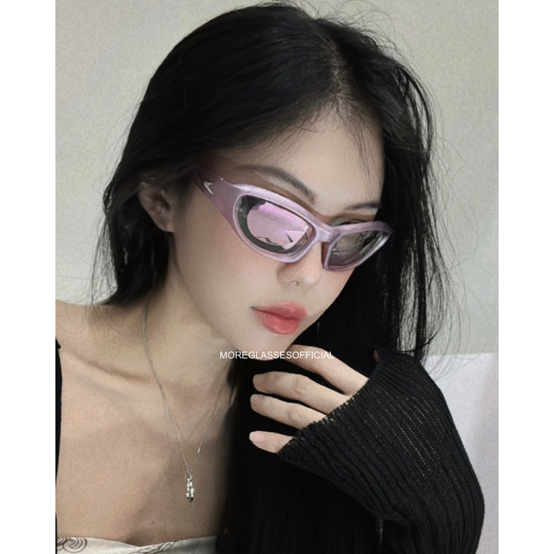 Kính mát có sẵn MOREGLASSES hoạ tiết ngôi sao phong cách thời trang nam nữ Y2K Punk 2023 chống UV 400 ảnh thật