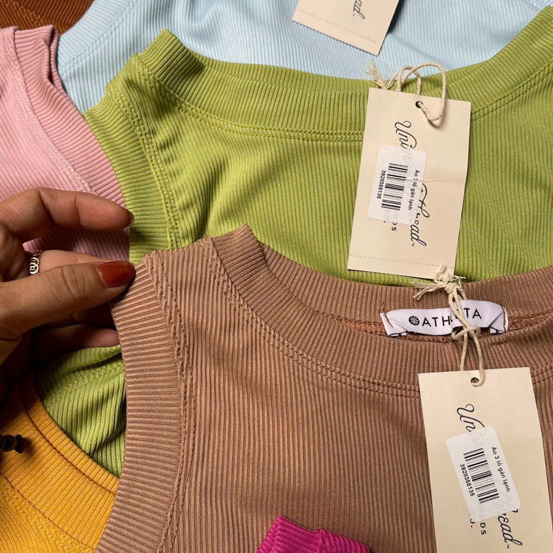 Áo Thun 3 Lỗ Croptop Sát Nách Nhíp Bo Ngực Viền