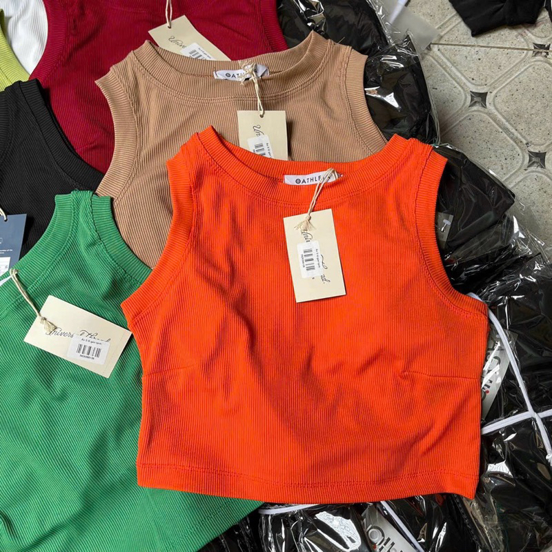 Áo Thun 3 Lỗ Croptop Sát Nách Nhíp Bo Ngực Viền